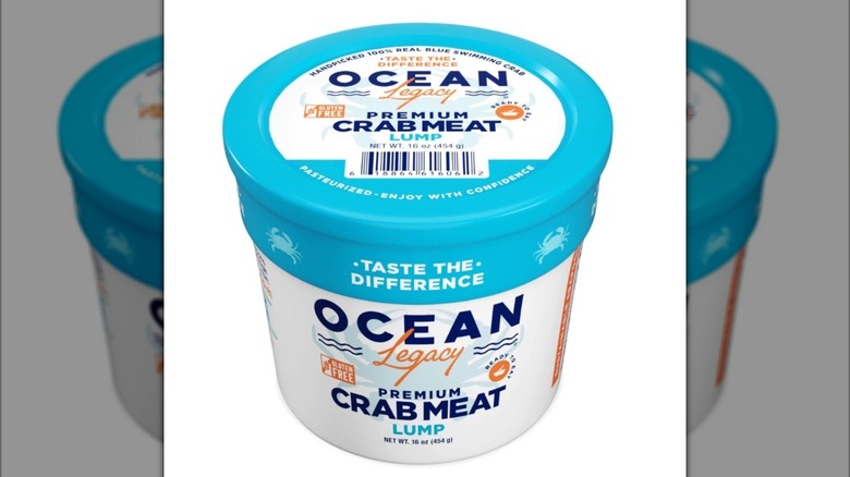 16-ounce tub of Ocean Legacy crab meat