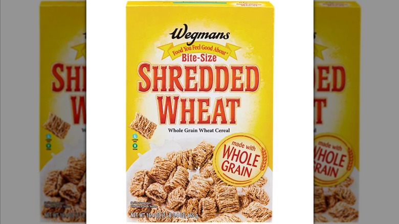 Product image of wheat cereal in a yellow package box