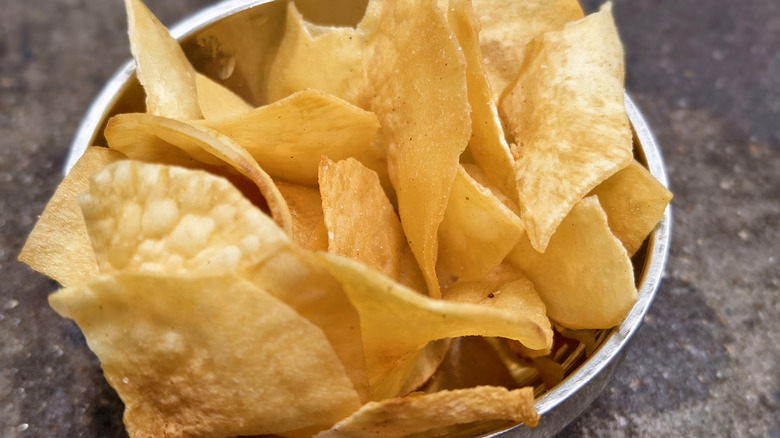 Bowl of cassava chips