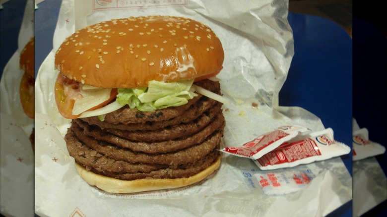 Burger King Windows 7 Whopper from Japan with seven beef patties circa 2009