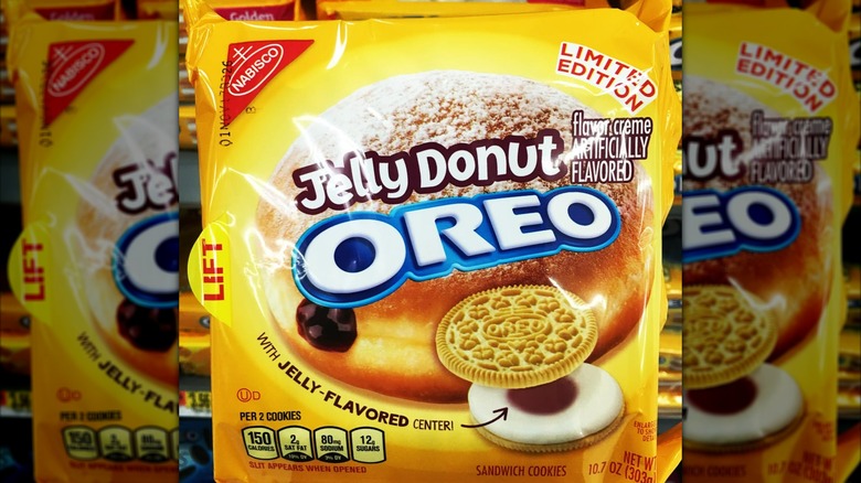 Package of Jelly Donut Oreo cookies