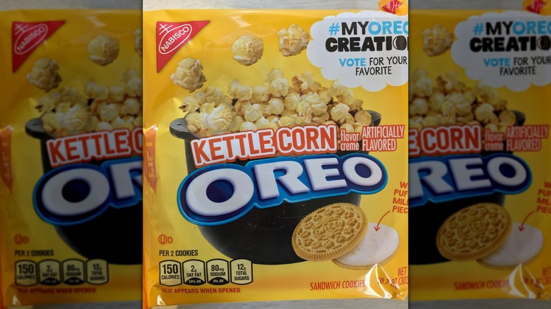 Kettle Corn Oreo in plastic packaging