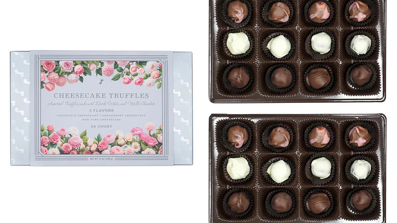 Open box display of A'cappella Cheesecake Truffle Collection