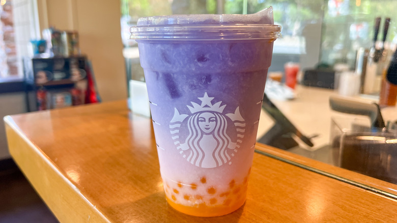 Starbucks Butterfly Drink with mango pearls