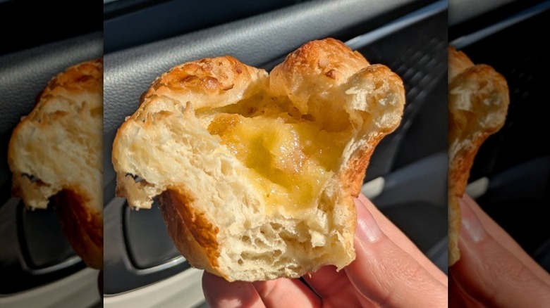 close up of a Starbucks Yuzu Citrus Blossom with a bite taken out of it