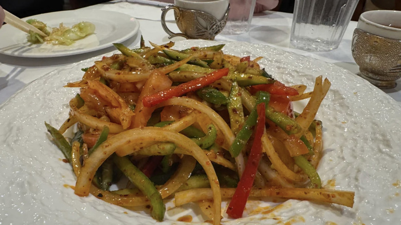 Tiger Salad from Dolans Uyghur Cuisine on a white plate