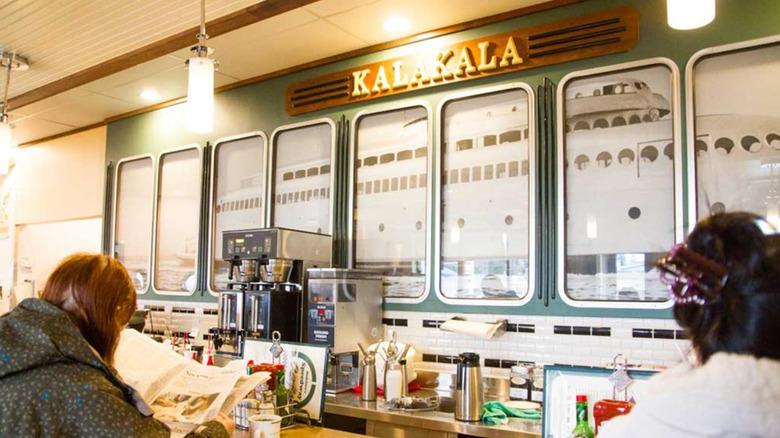 The nautical themed counter at Mukilteo Speedway Cafe, Seattle