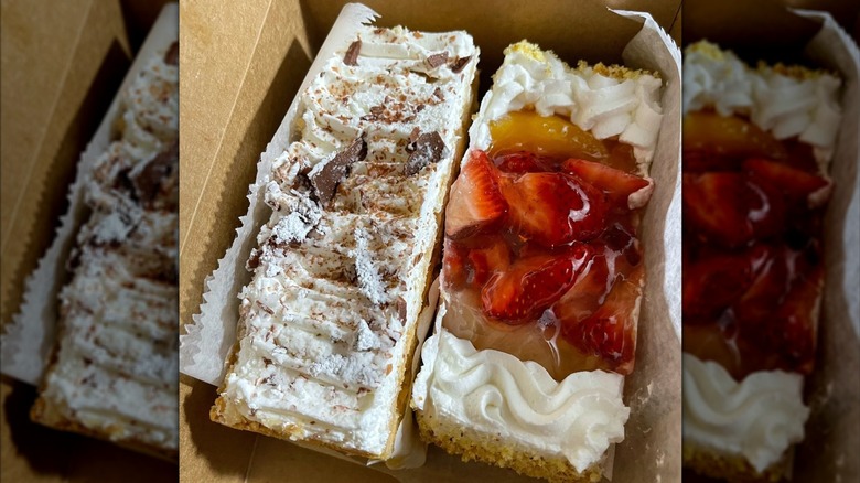 two pieces of cake from Dianda's Bakery