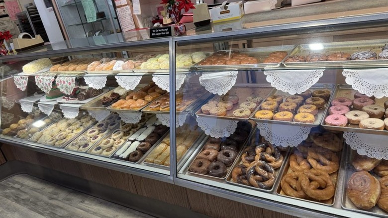 display case of baked goods