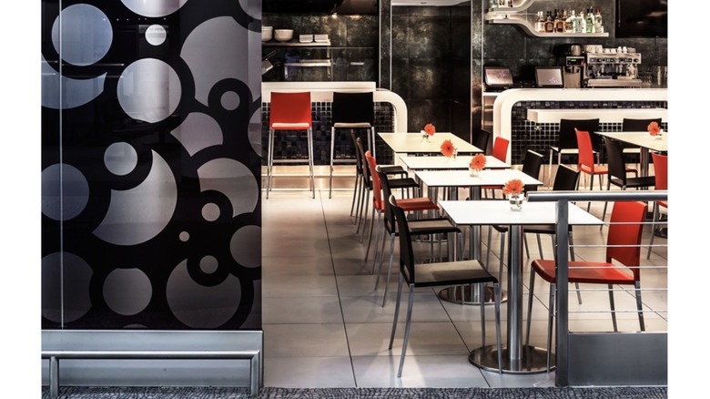 Dining room in the airport terminal