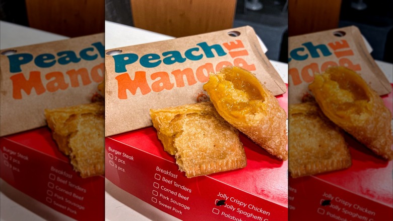 A peach mango hand pie from Jollibee