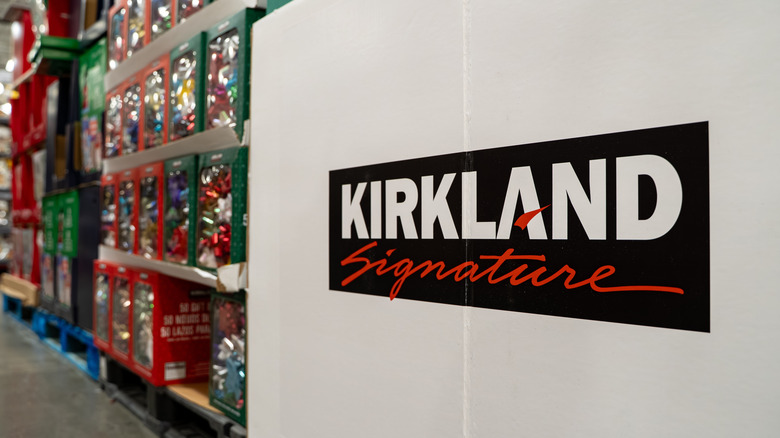 Kirkland Signature logo inside Costco