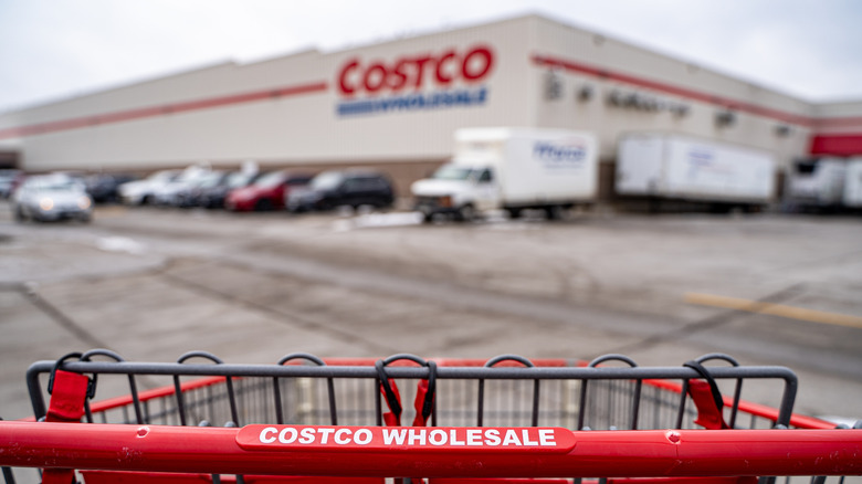 Shopping cart outside Costco entrance