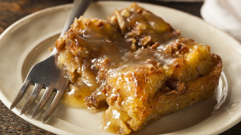 Bread pudding with fruit