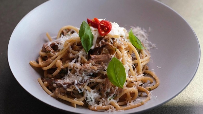 Fresh pasta with pork