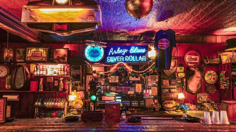 View from bar at Arkey Blue's Silver Dollar