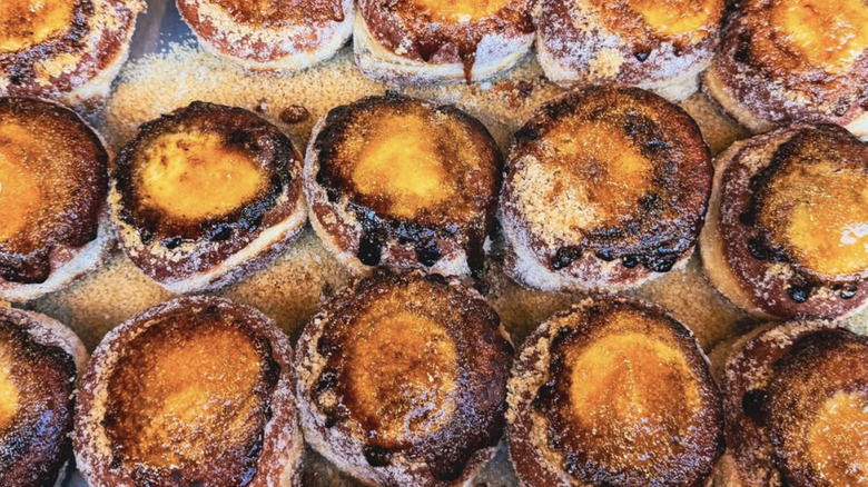 display of creme brûlée donuts