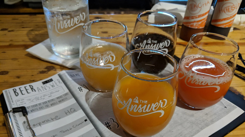 the answer brewpub flight