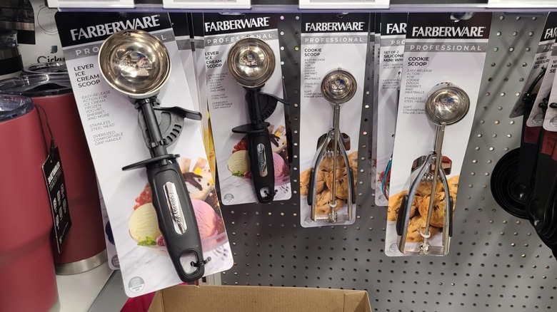 Different sizes of cookie scoops.
