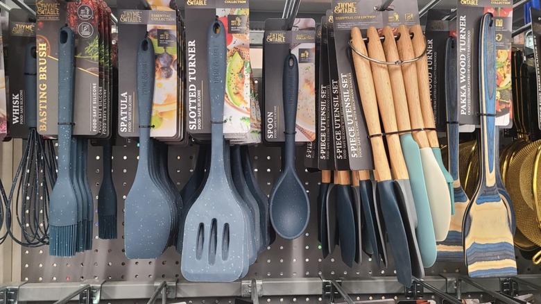 Array of different types of spatulas and other baking tools.