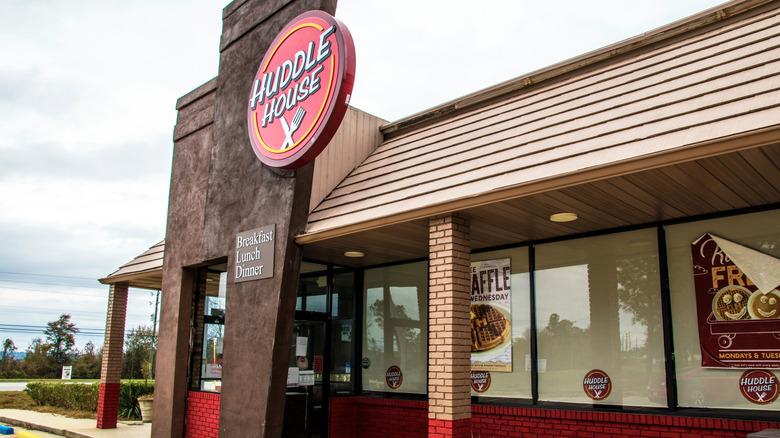 The exterior of one of Huddle House restaurants