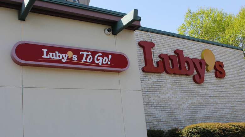 Luby's sign on the building