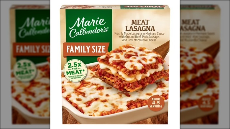 Box of Marie Callender's meat lasagna