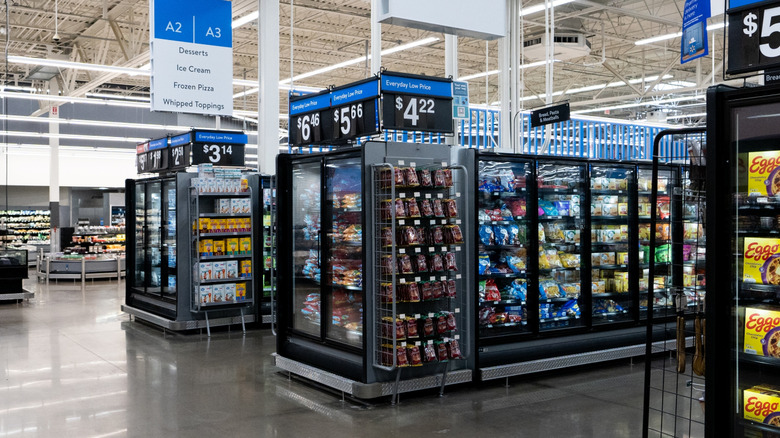 Frozen food aisles at Walmart