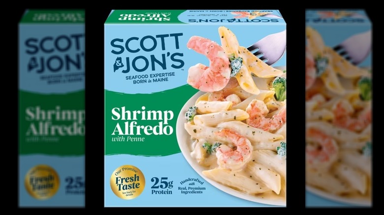 Box of Scott & Jon's Frozen Meals shrimp alfredo pasta