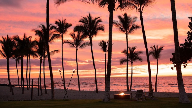 Hawaiian sunset outside