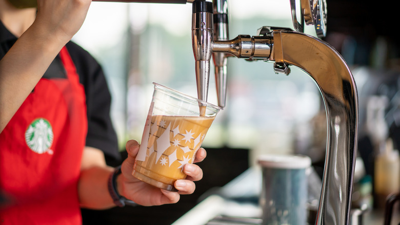 Starbucks Nitro Cold Brew being made in-store