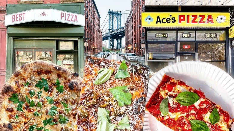 Brooklyn pizzas and storefronts