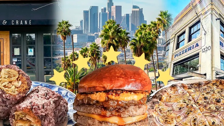 LA skyline burger and pizza