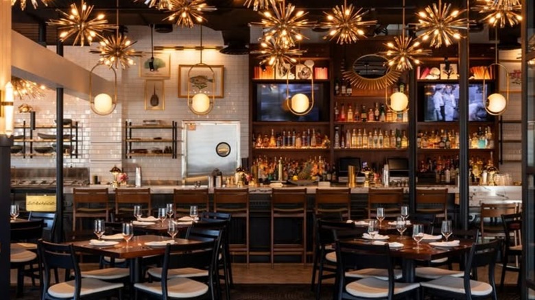 The interior of a Little's Oyster Bar in Houston