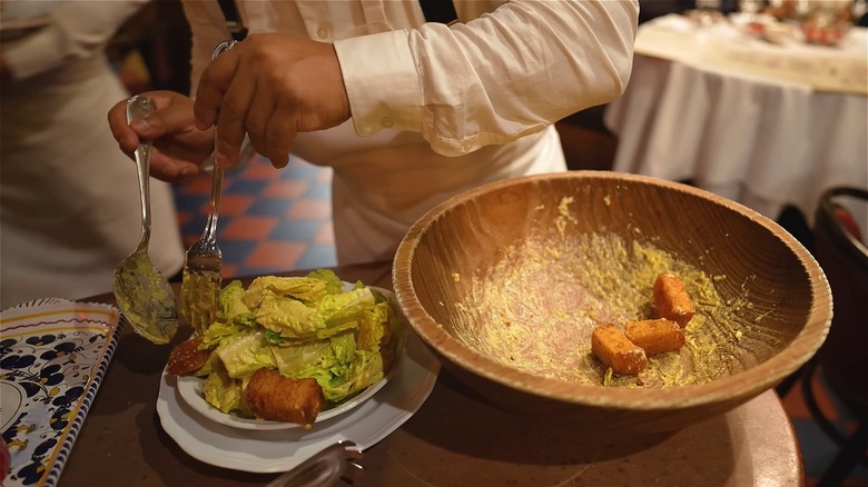 tableside Caesar alla ZZ at Carbone