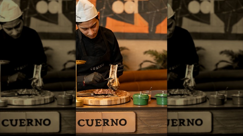 Tacos Taquero prepared tableside at Cuerno