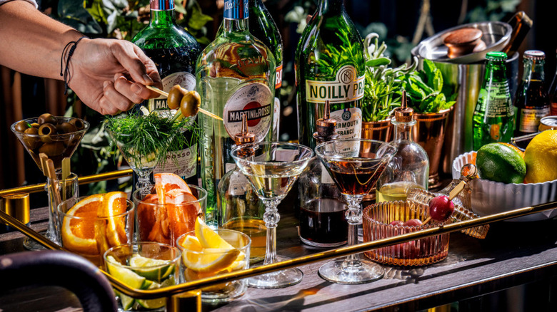 vermouth bar cart at Park Rose