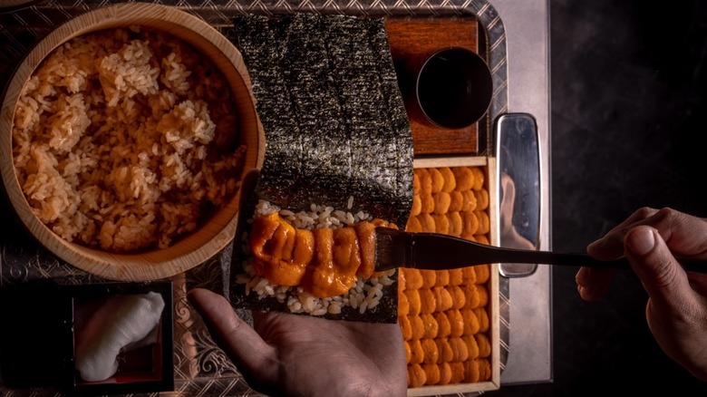 hand roll cart at Shinji's