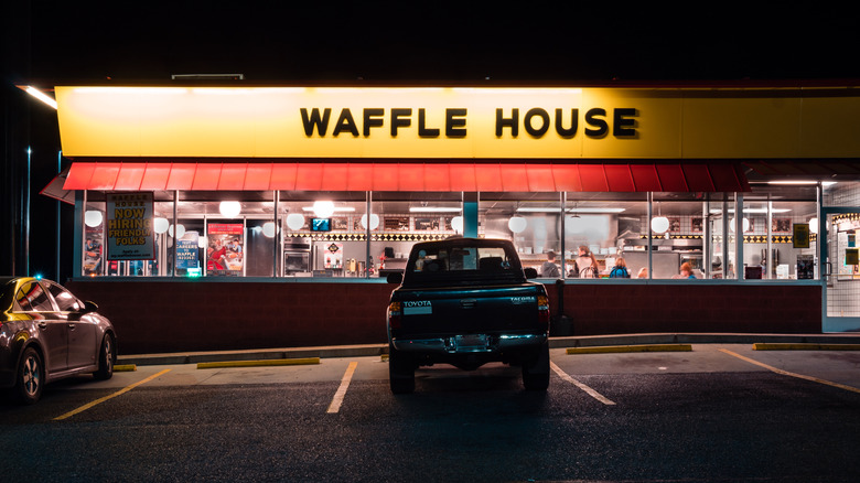 Waffle House exterior at night