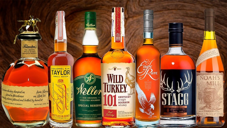 Variety of bourbon bottles