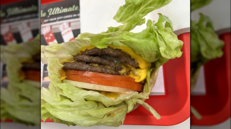 In-N-Out Double-Double protein style burger