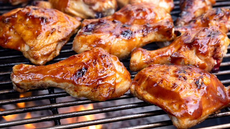 barbecue chicken on a grill 