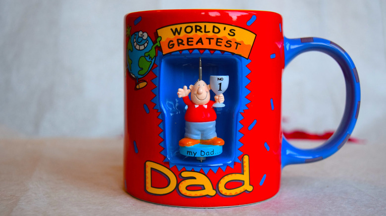 World's greatest dad mug on a counter