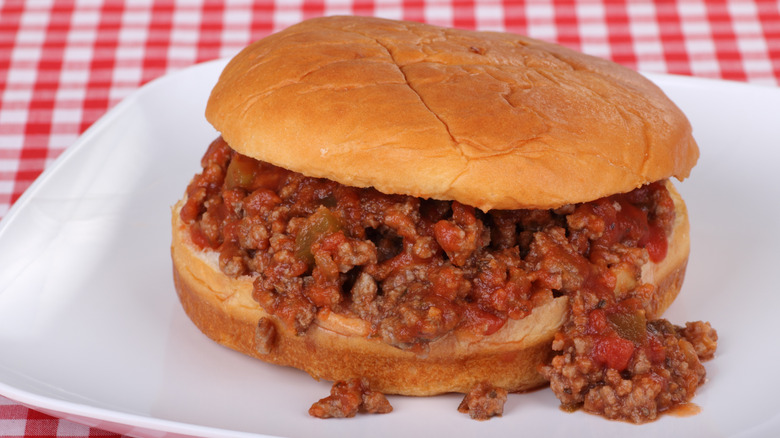 sloppy joe on a plate