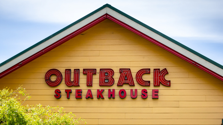 Outback Steakhouse logo on the outside of restaurant