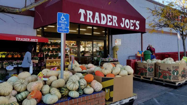 seasonal product on display outside a Trader Joe's store
