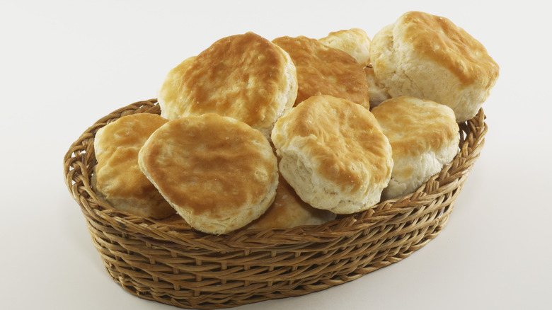 Woven basket of biscuits