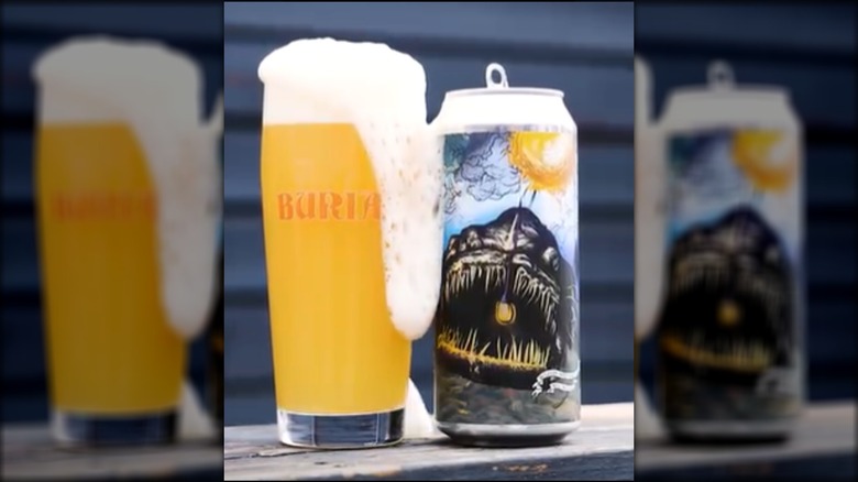 Between Now and Death can and glass of beer