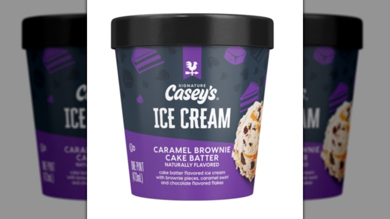 A pint of Casey's Caramel Brownie Cake Batter ice cream