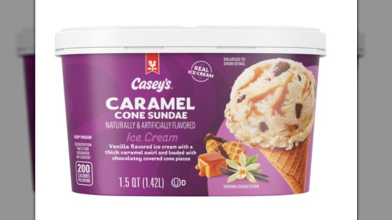 A pint of Casey's Caramel Cone Sundae ice cream